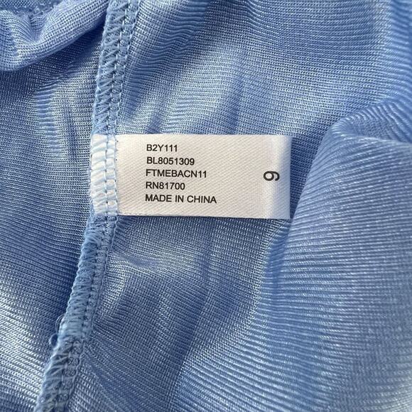 Shimmering Shiny 100% Nylon Panty Panties Briefs Granny Style Blue Women Size 6 - Picture 4 of 7